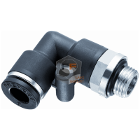 90° angle connector with cylindrical outer thread