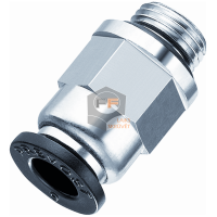 Straight screw-in connector with cylindrical outer